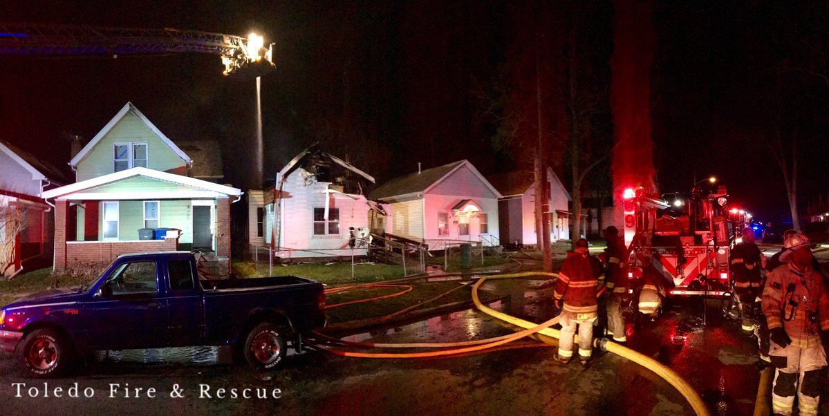 Busy night as toledo fire crews battle two working structure fires at 100 Blk of Bloomfield and 900 Blk of Colburn. Crews were able to keep damage to surrounding homes to a minimum.   