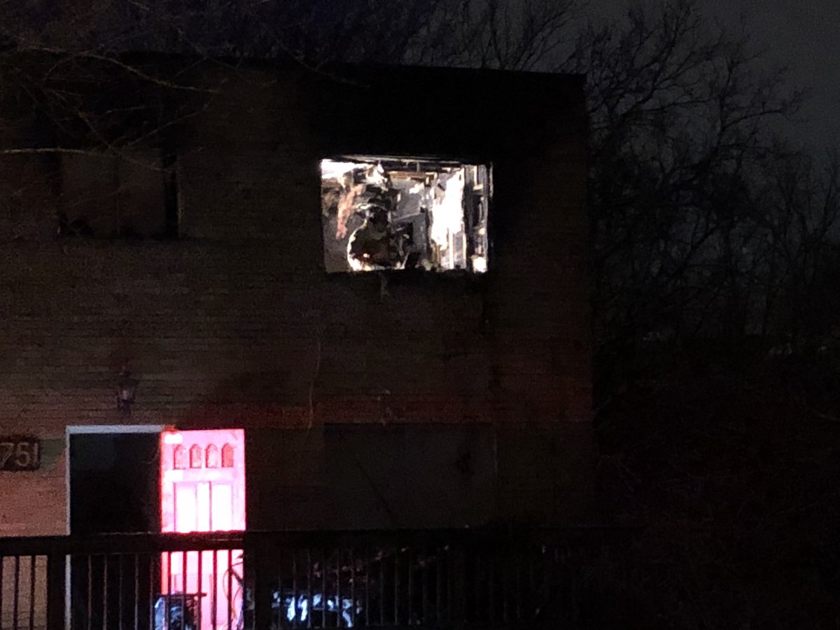 SWAT and Fire responding to an apartment complex in the 2700 block of Faber Ave. Apartment on the 3rd floor with heavy fire damage