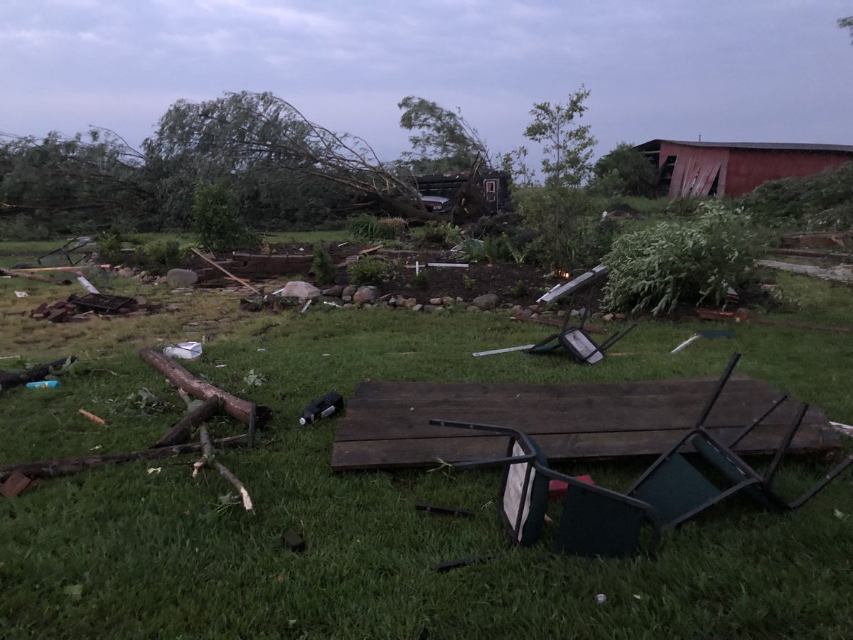 Damage from a tornado near Circleville.  