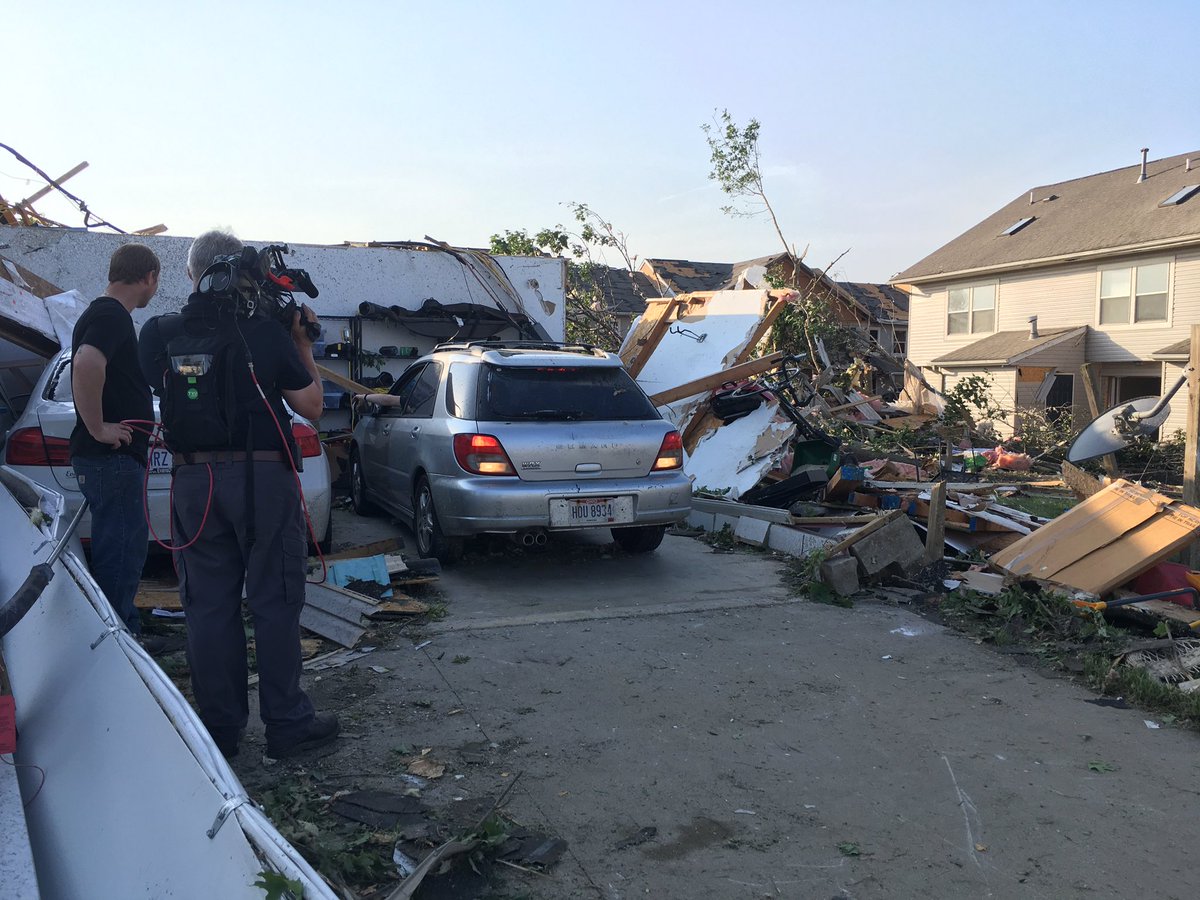 Someone survived the possible tornado in Beavercreek by hiding in the bathroom.