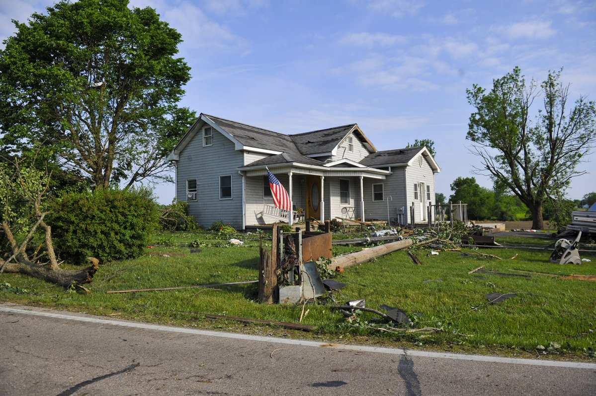 Tornado damage in Brookville