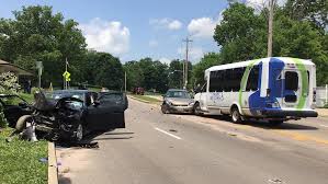 Six people were hurt in a four-car accident in Mt. Airy.