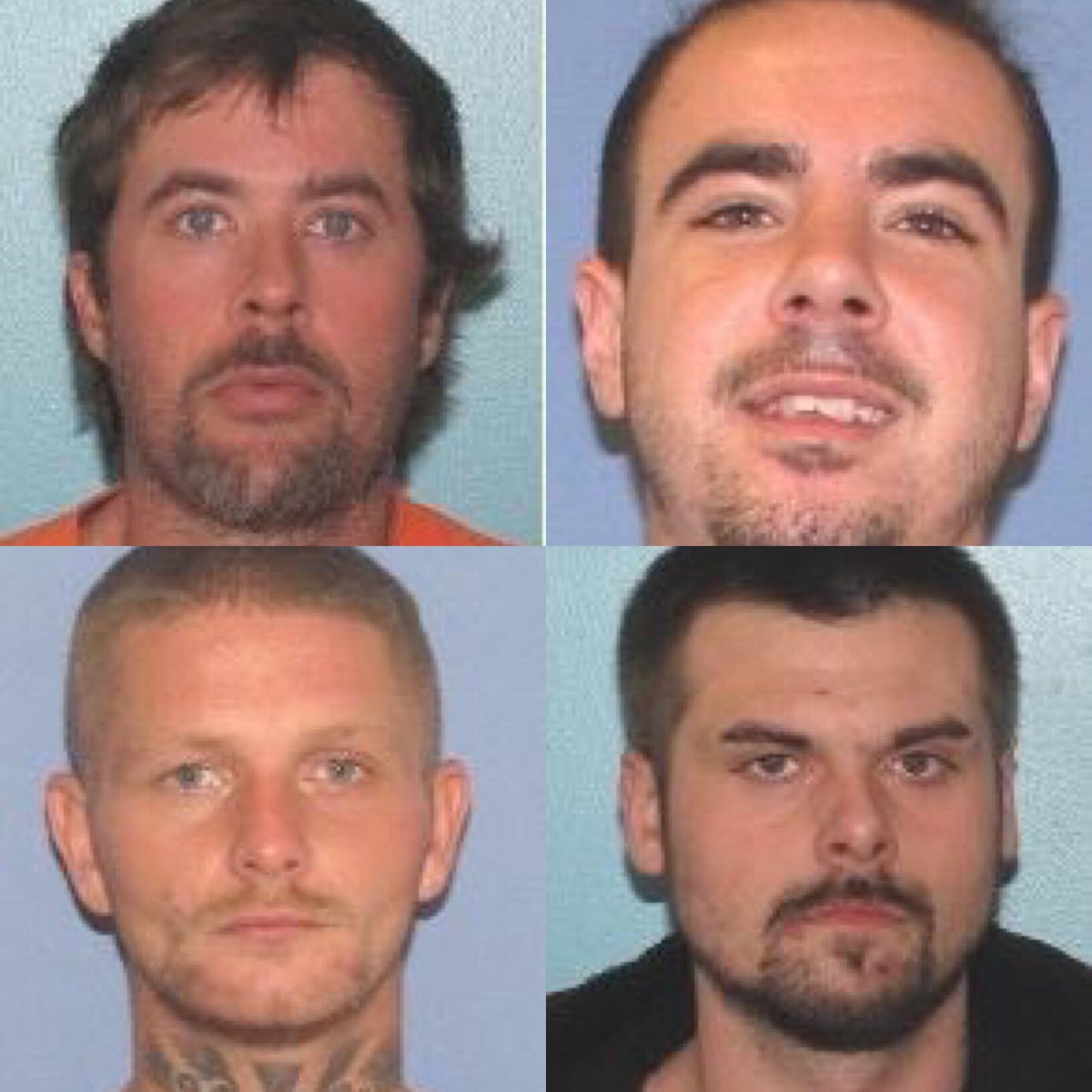 4 inmates at the Gallia County Jail have escaped after allegedly overpowering 2 guards early Sunday.   Gallia County Sheriff Matt Champlin says the men used a homemade weapon in their escape and had help from the outside when they forced open a secured door.