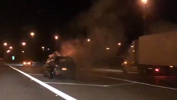 No one was hurt after scary moments when a van caught fire on I-270 in north Columbus