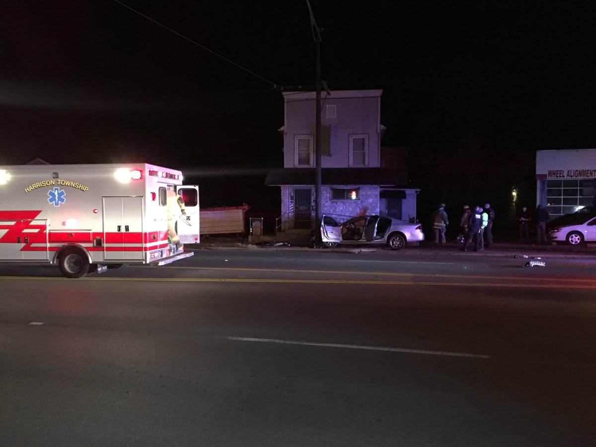 One injured, one fled in hit-and-run crash into pole in Harrison Twp
