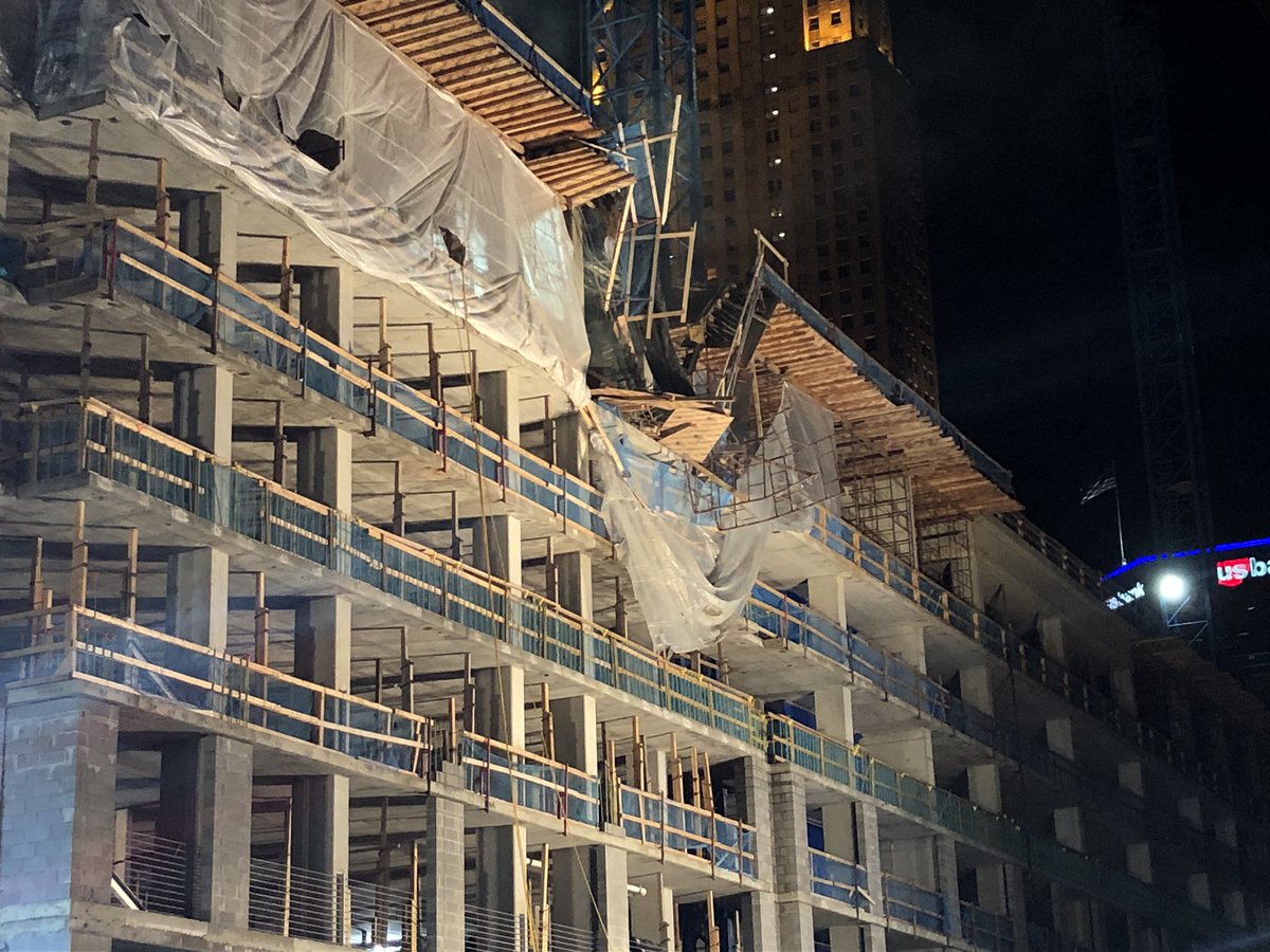 Crews have been at the site of the partial building collapse on 4th St. downtown all night search for a person who is still not accounted for.