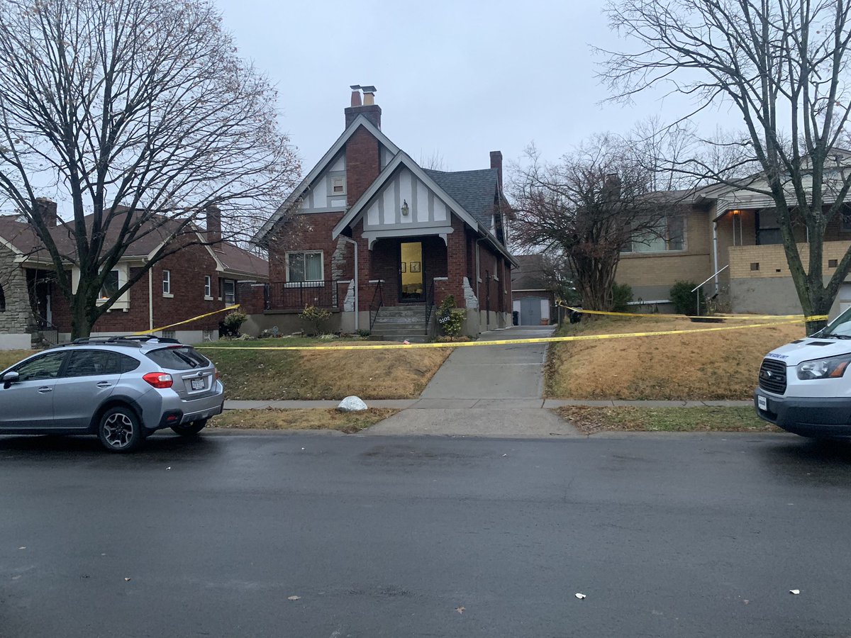 On the scene of shooting in Bond Hill. Death Investigation, one man shot. Police believe there was an argument between father & son. Coroner is here (appears inside). 