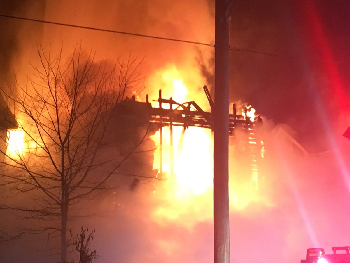 Parts of the vacant house that was burning on Alaska Street have collapsed.  fire in a vacant house on the first block of Alaska Street in Dayton. 