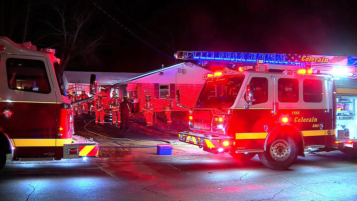Unattended candle may have started a house fire in Colerain Twp. in the 10200 blk of October Drive. 2 adults displace and 5 puppies are unaccounted for inside the home. 