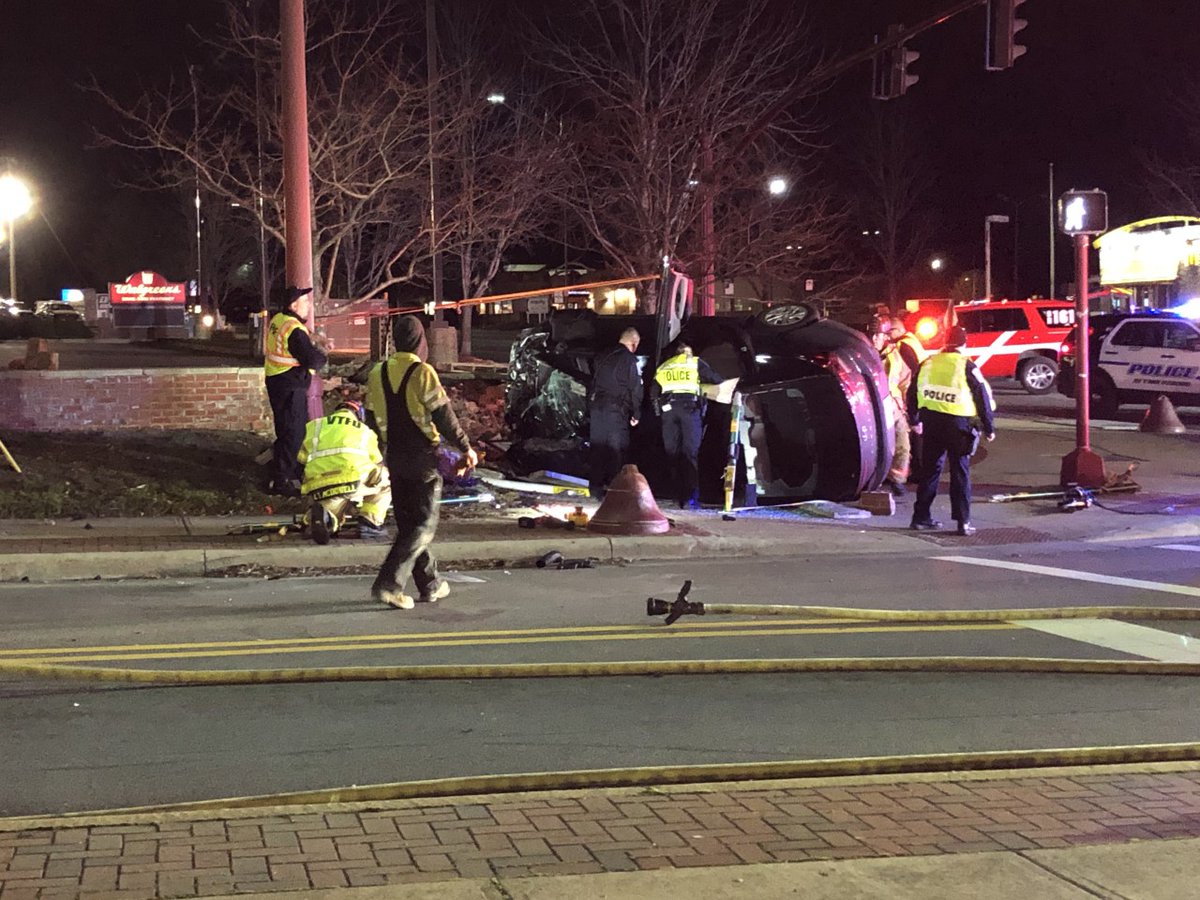 Police in Reynoldsburg say a person was hospitalized with a leg injury after crashing into a brick wall. The crash happened early Friday around 3 a.m. near the intersection of East Main Street and Brice Road.