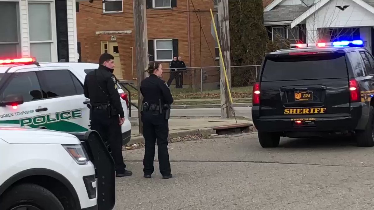 Police have a house surrounded on Goodman. Possibly the suspect who fired at an officer in North College Hill.