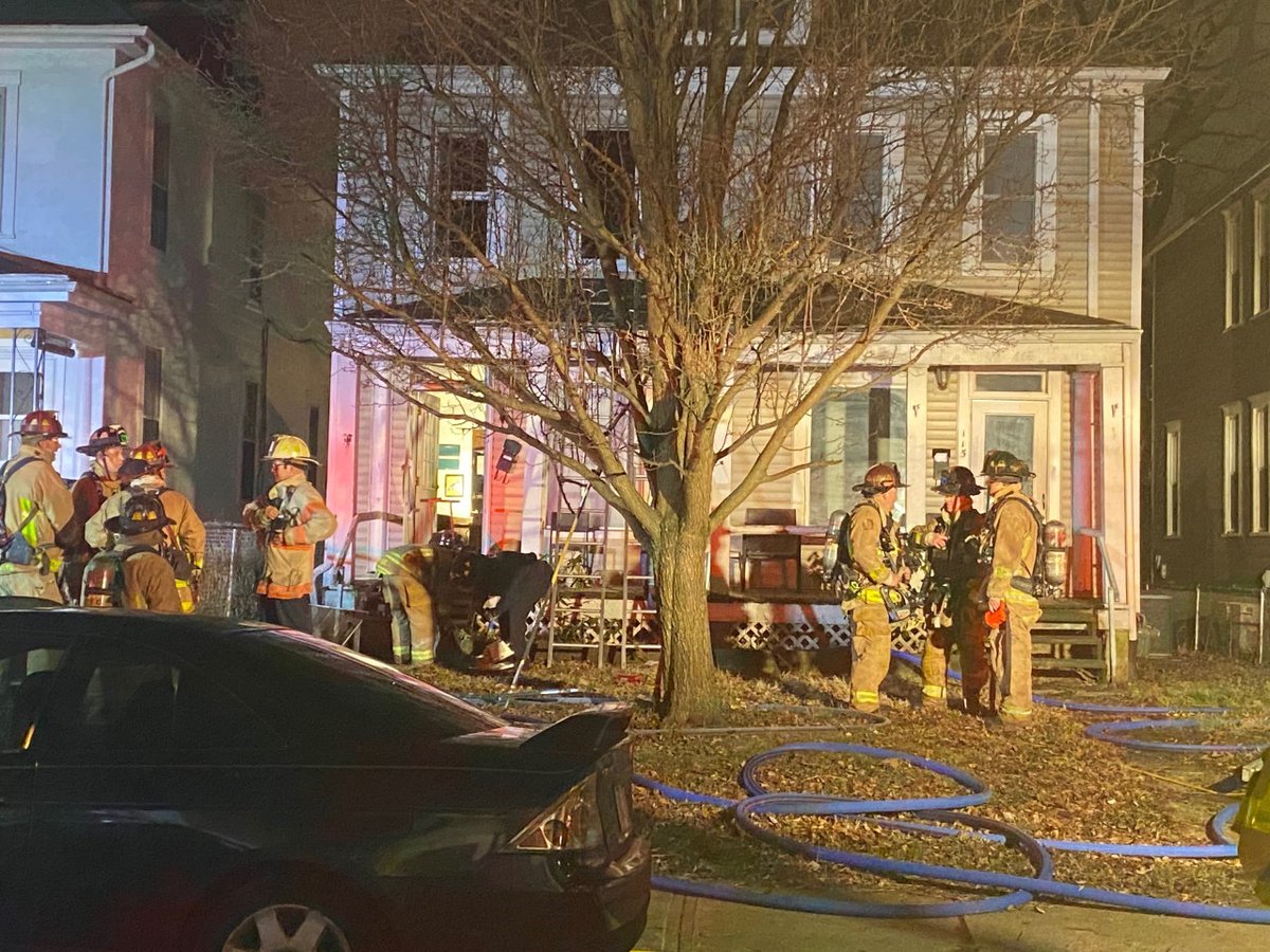 Two people were injured and one was hospitalized after a fire in north Columbus. 