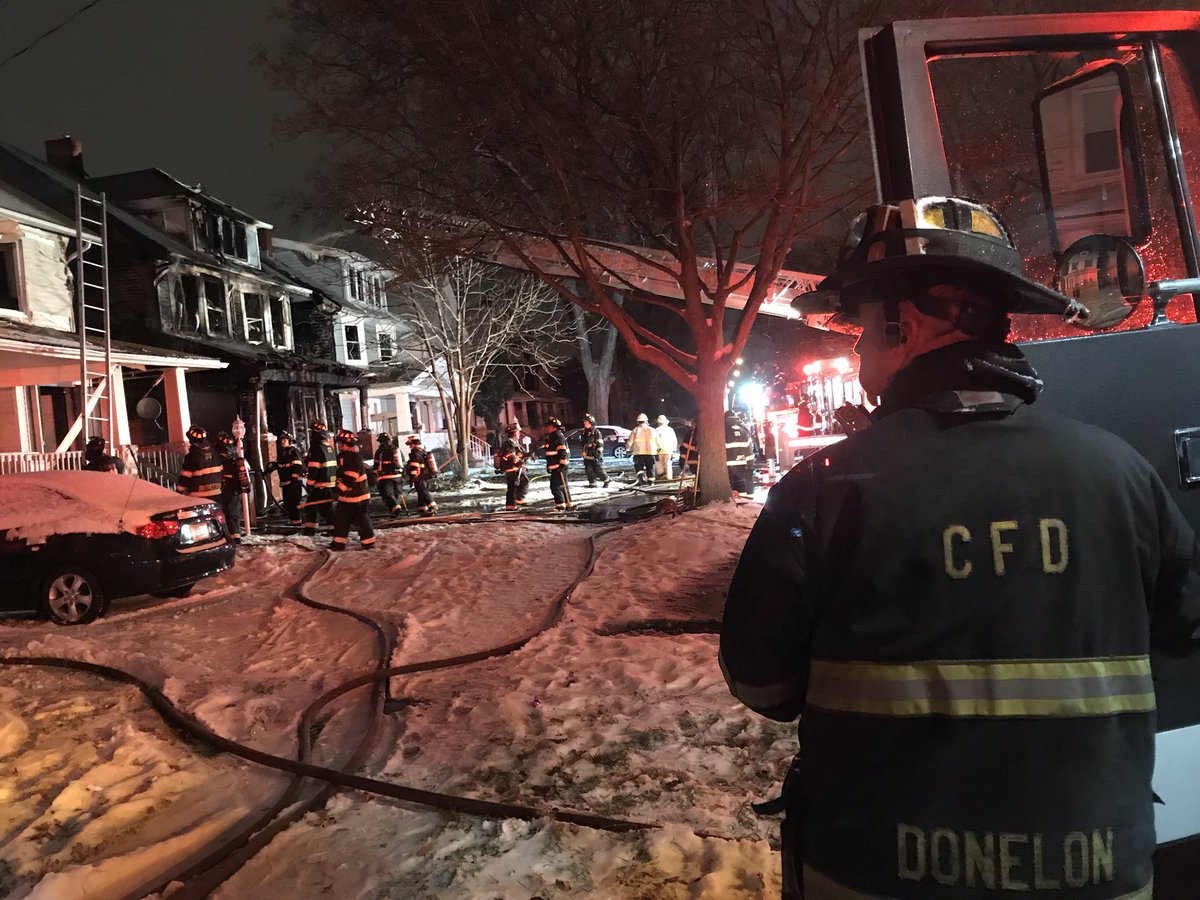 Alarm on Parmelee east of E.93. Well-involved house with 2 exposure houses also involved. No injuries reported. Crews making progress