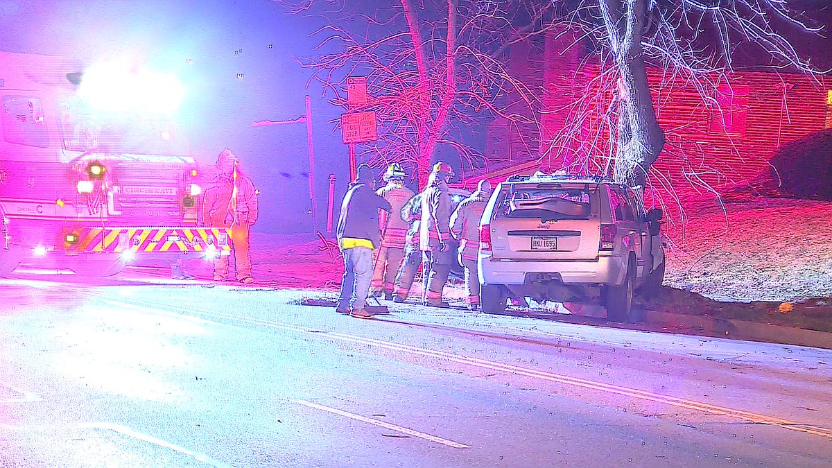 CFD extricate a woman from crash on 4000 block of Reading Rd. Transported to UCMC