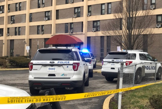 Police were called to Beechwood Apartments on Forest Avenue at 8:29 a.m. Almost as soon as they arrived, they said there was a 'large crime scene' at the elevator Shooting reported on 13th floor