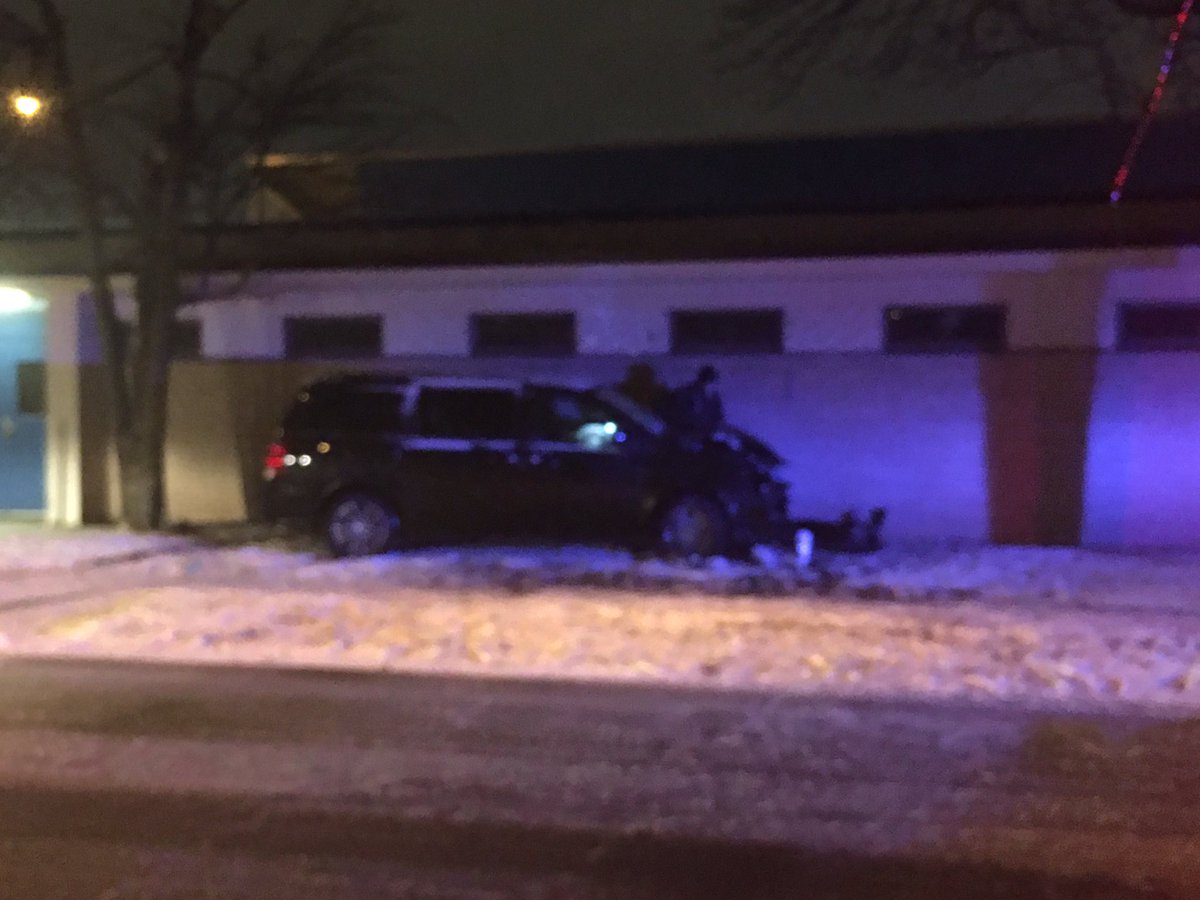 A Driver lost control  on Linnet Ave at W 119th.  He appeared to have slid straight into The Halloran Park Ice Rink. Air bags were deployed and the Driver was transported to the hospital.