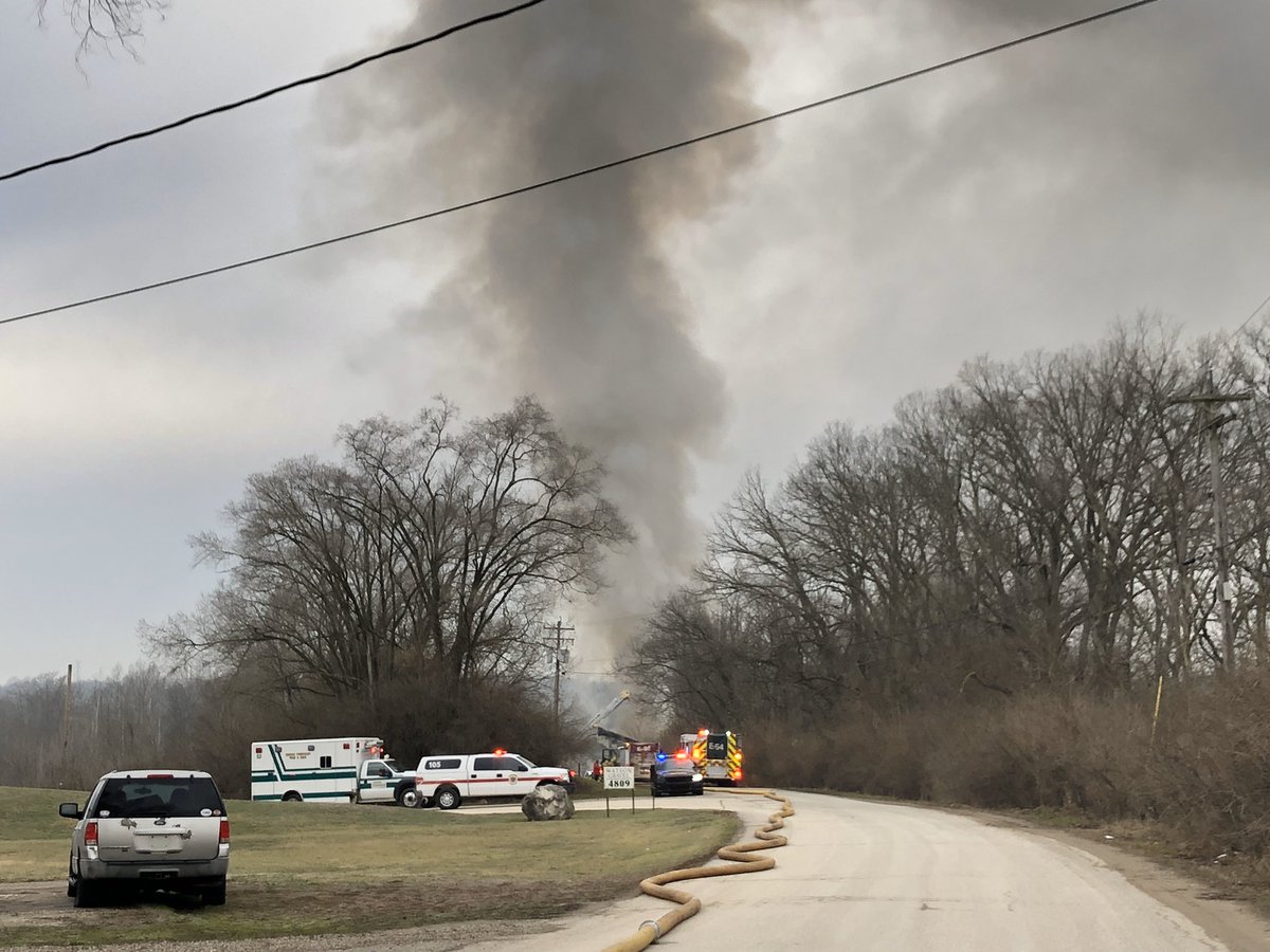 Big fire in the 4800 block of E. Miami River Road in Cleves, Ohio