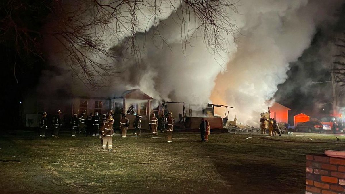 Fire destroys house in Braceville Twp  in the 4000 block of Warren-Ravenna Road, near Venture Plastics. In all, seven fire departments were called to help get the fire under control.