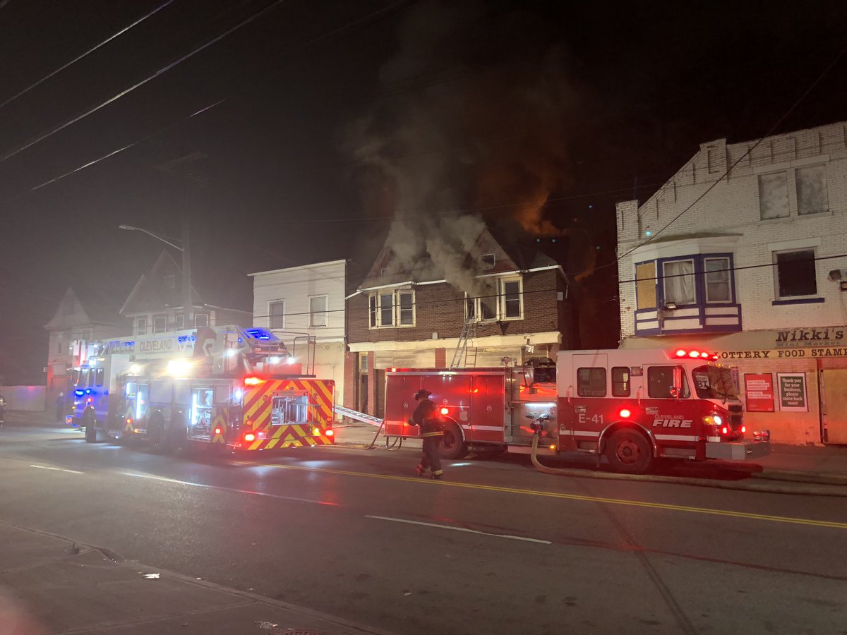CFD working a fire on Woodhill south of Buckeye Shaker. Avoid it