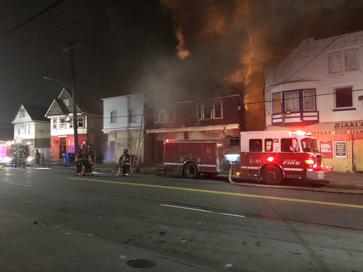 Neighboring building   on fire