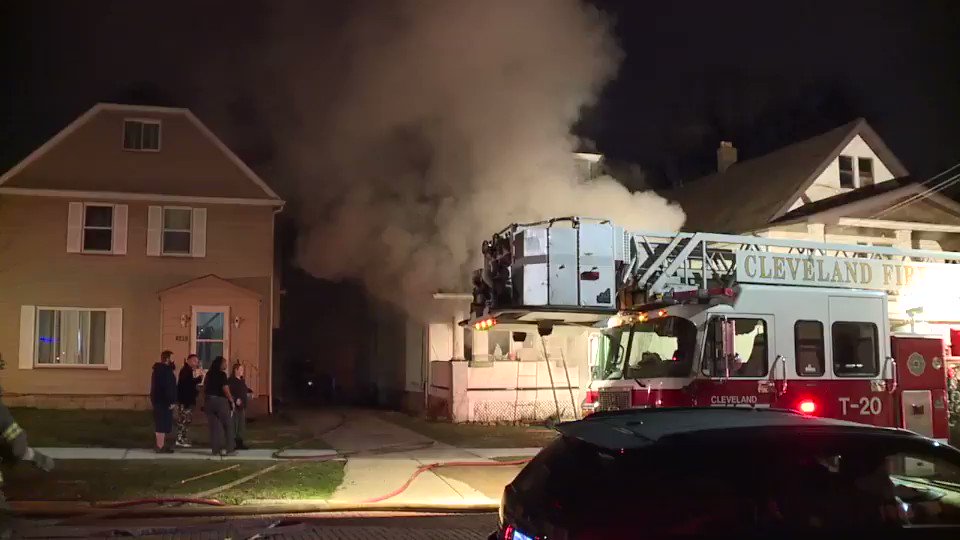Cleveland fire working a house fire in the 4200 block of Brooklyn Avenue. Neighbors say they haven't seen the residents for a few days