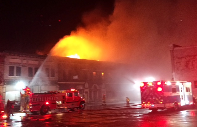 Multiple crews are on scene battling a large fire in Blanchester  in the 100 block of East Main Street