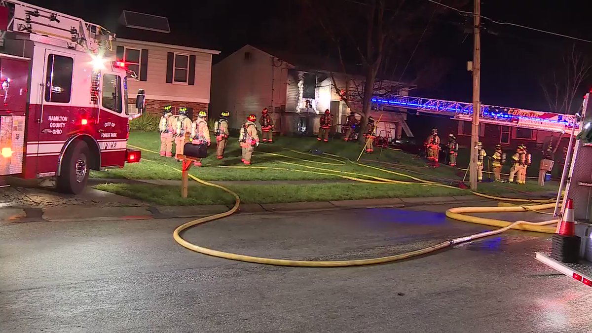 2 People taken to the hospital for smoke inhalation, 2 other adults and a child displaced after a fire in the basement quickly spreads on Merrittview Lane in Colerain Twp
