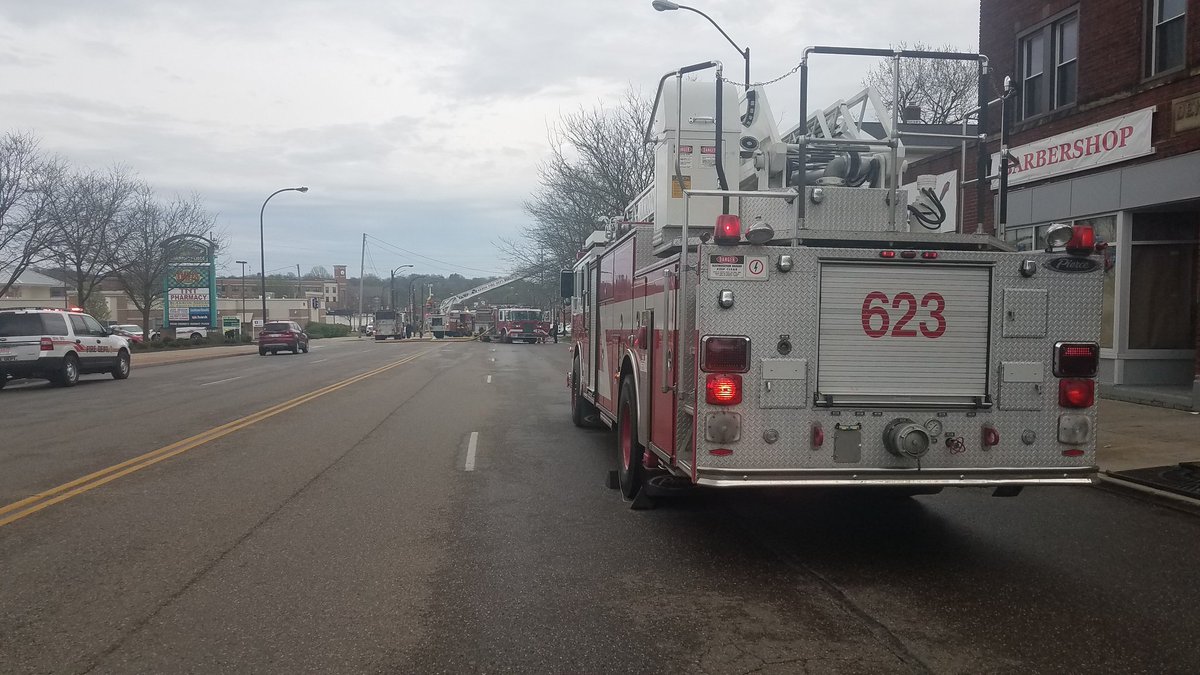 Akron Fire on scene at a house fire on E. Exchange St. The area is closed to through traffic from Arlington Street to Cleveland Ave. 