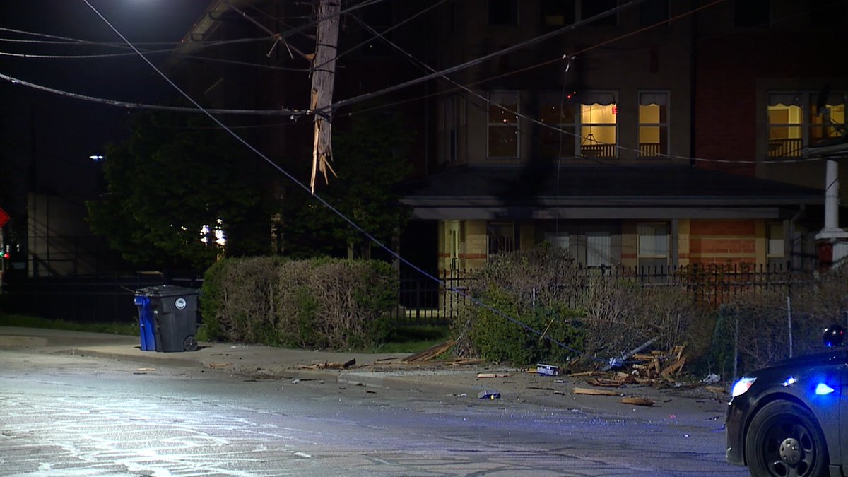 Car vs pole & house on Union at E138th. SUV eastbound on Union went left of center to the sidewalk and took out a pole. After leaving the pole hanging by wires the SUV continued until it hit the house. EMS transported one. E138 closed from Union to Kinsman. Union west restricted