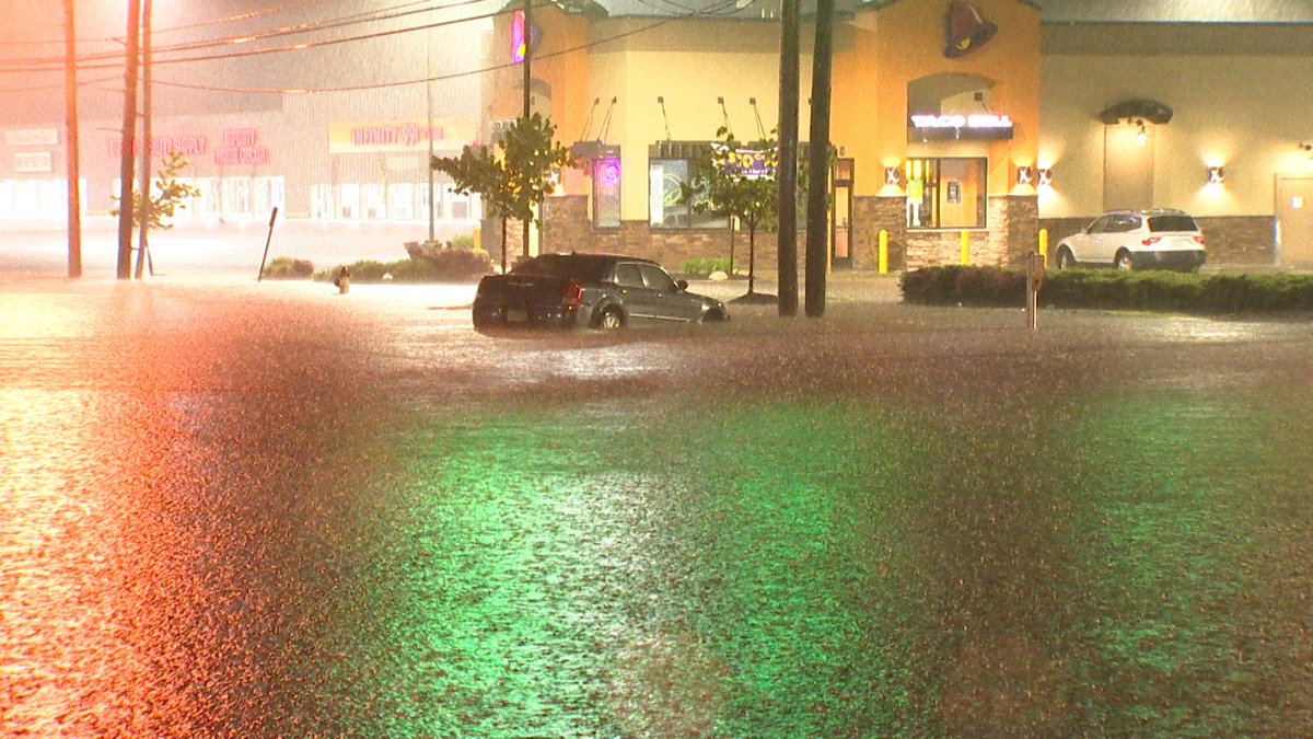 Ere's a look at flooding in the Linden area overnight.  Waters are receding, but Cleveland Ave remains CLOSED between Huy Rd & Northern Lights due to high water. 