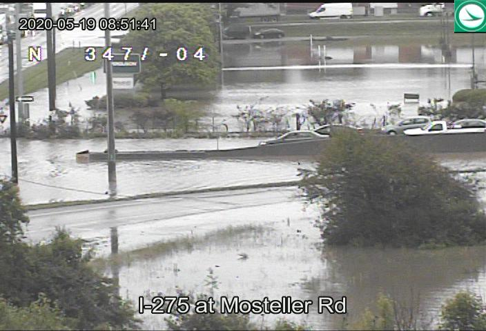 The ramp from I-275 Westbound to Mosteller is closed due to high water. Motorists should use an alternate route