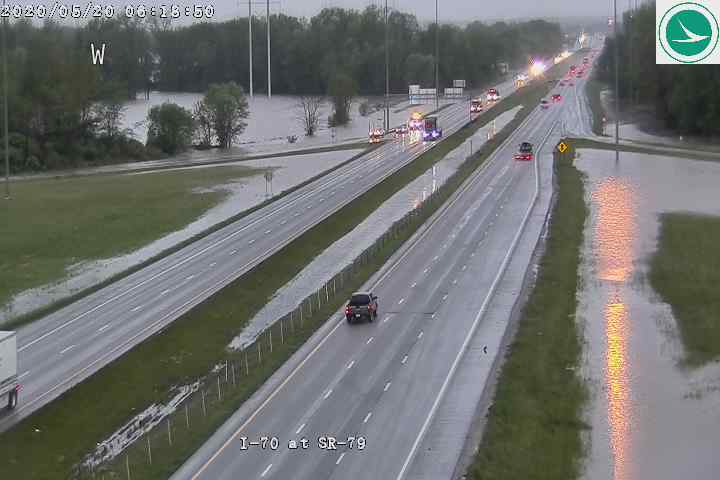 high water closure on the I-70 EB ramp to SR 79 in Buckeye Lake.  Continue to use SR 37 or SR 13 instead.