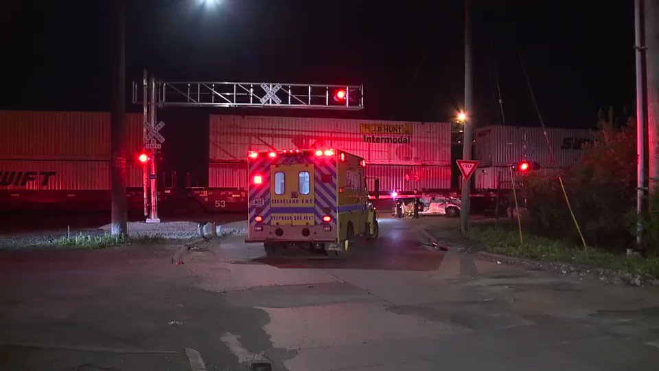 Train vs. Car on Bessemer in Cleveland. EMS was doing some searching for a driver but eventually left without transporting anyone. Not sure if there were any injuries. at least 3 other train vs. car hits here
