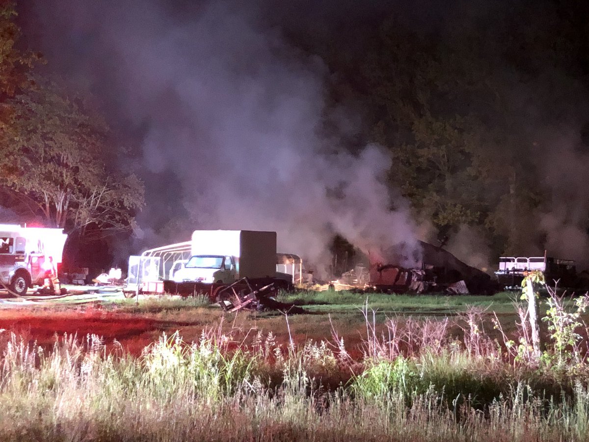 Detached garage and mobile home used for storage catch fire on Laurie St in Williamsburg, OH. Neighbors say entire woods was engulfed in flames. No one hurt, all residents are ok.