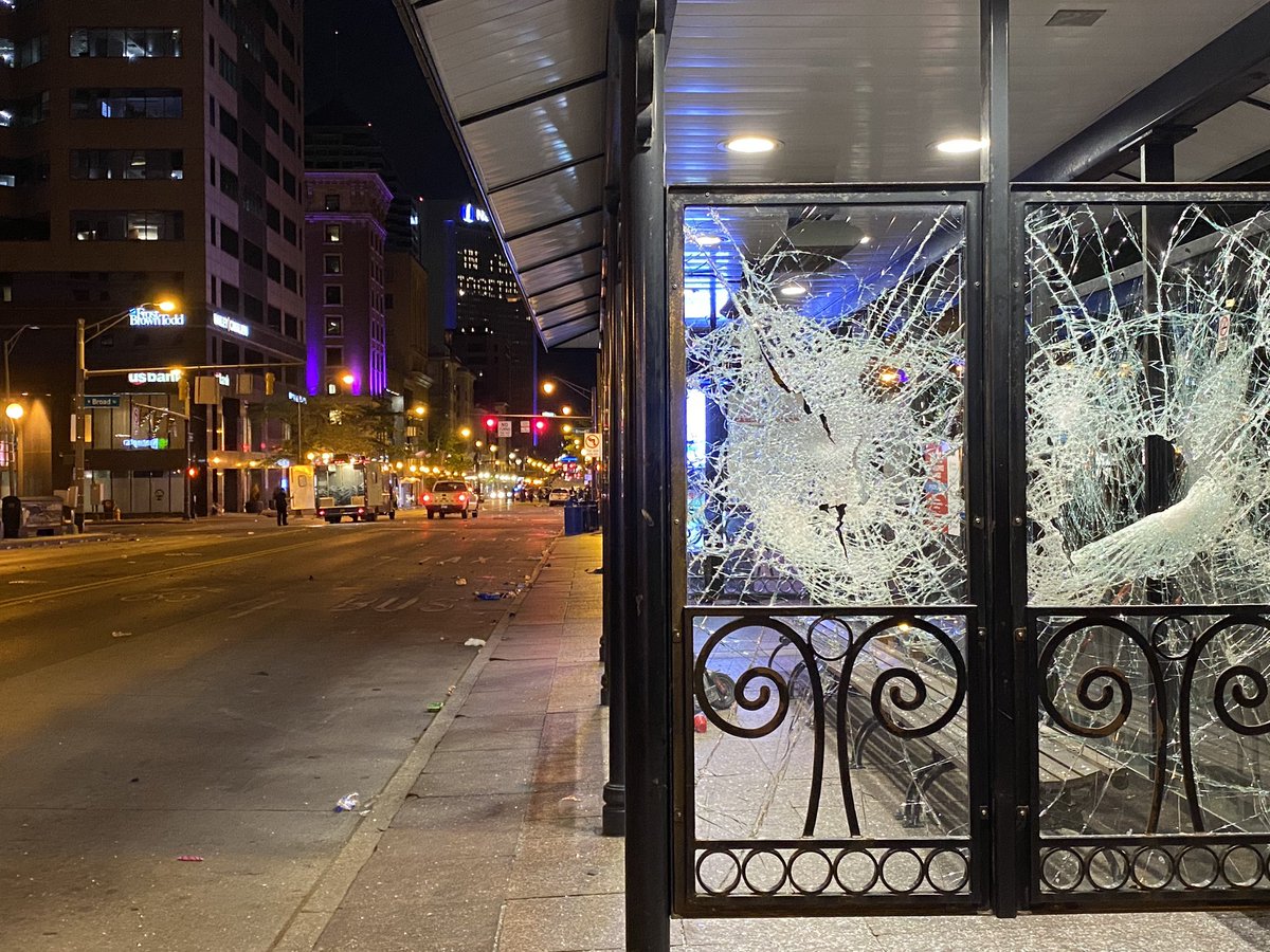 Images from last nights protests in Columbus that carried into early this morning. Cleanup efforts are underway
