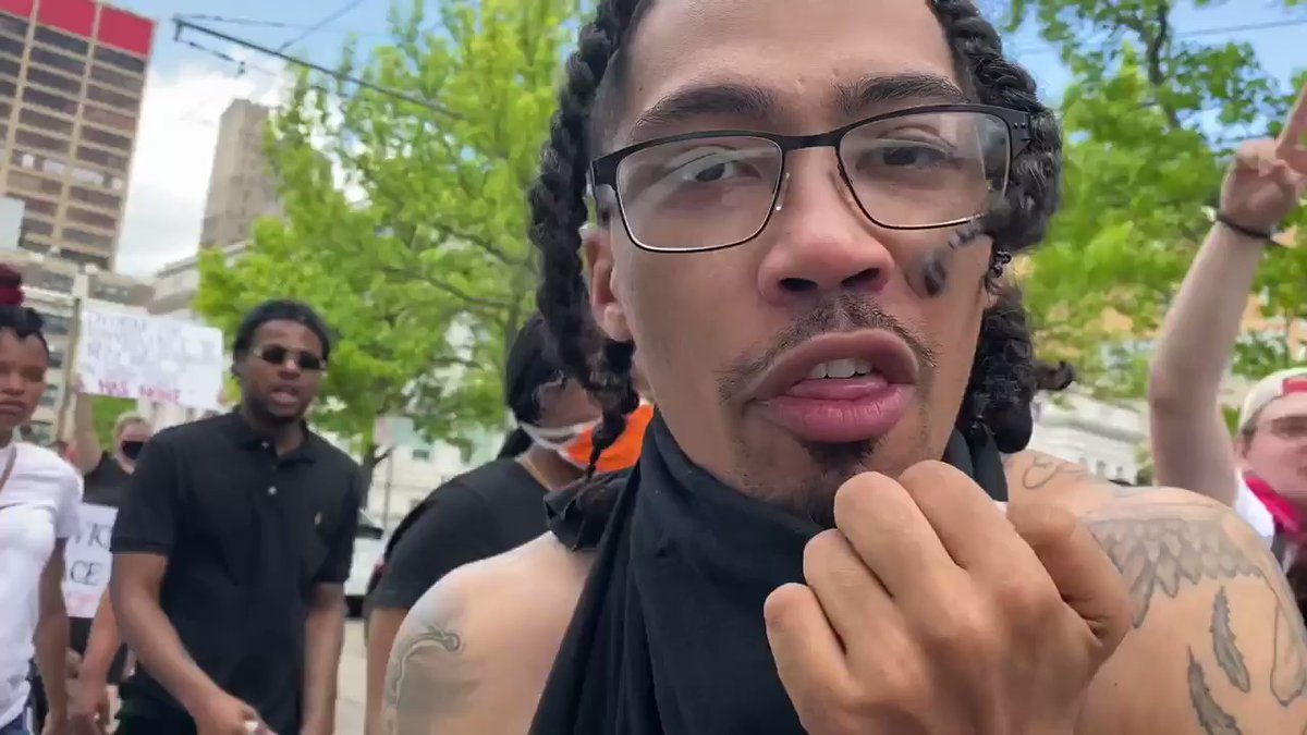 Protestors are still marching in downtown Dayton after police used pepper spray to disperse a crowd on Wayne Avenue near the 35 on ramp. This video was taken on Wilkinson Street