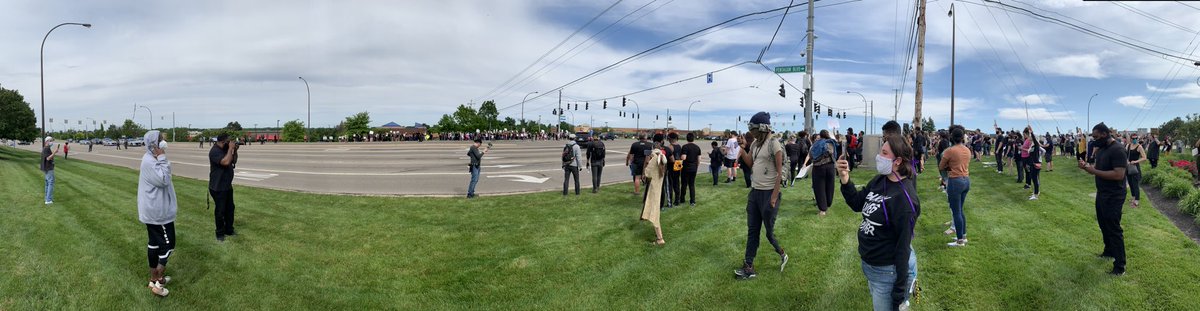 Beavercreek right now. After throwing teargas grenades to clear the intersection of protesters, the policemen have been quiet
