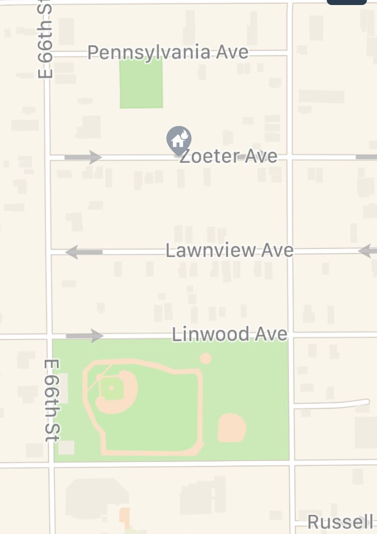 6th Battalion just arrived on scene to battle a HOUSE FIRE.  6800 block of Zoeter ave.  
blocks away from “League Park” where the #Cleveland Indians played -1920 World Series.  Where CY Young pitched & where Babe Ruth hit his 500th homerun.