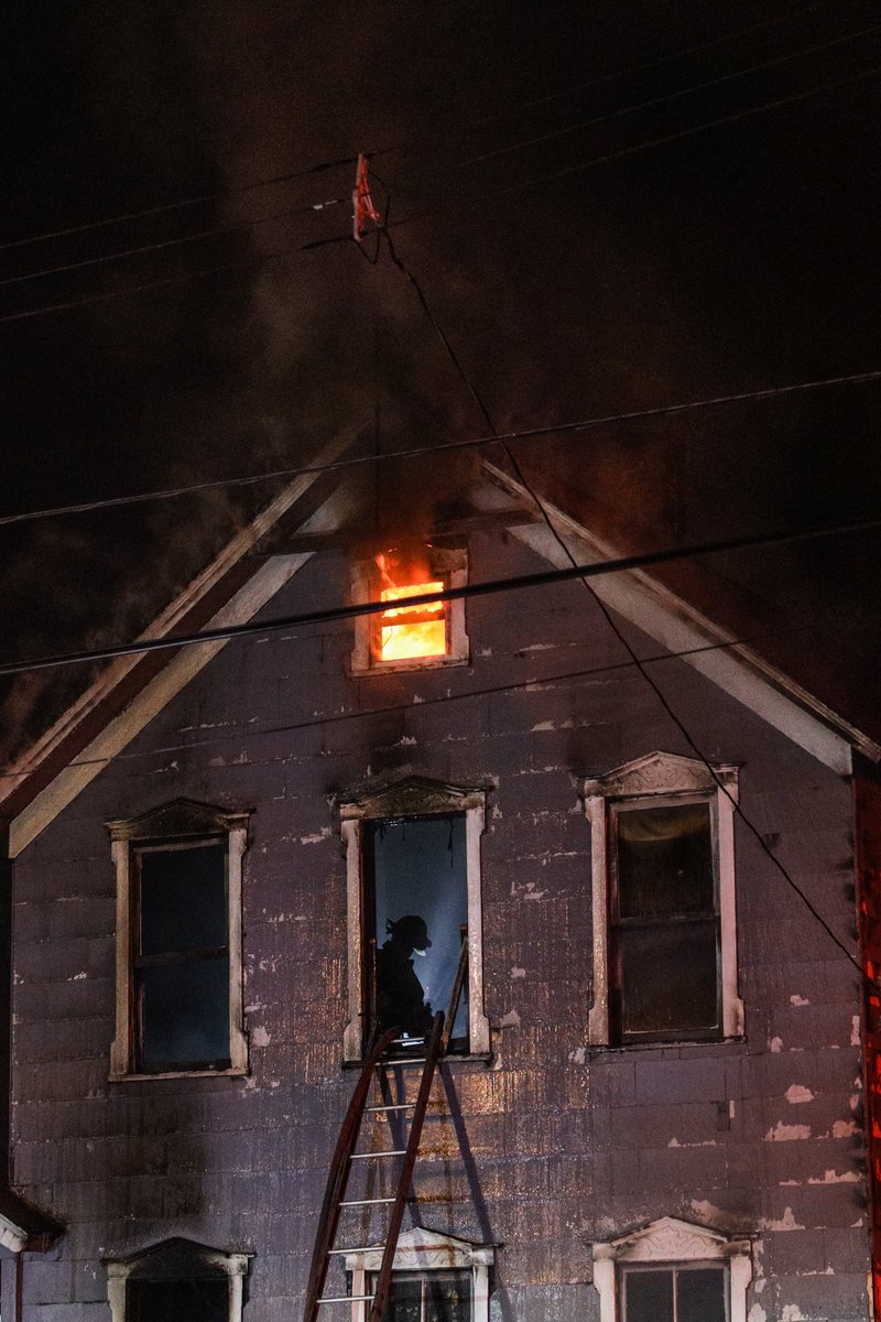 6th Battalion just arrived on scene to battle a HOUSE FIRE.  6800 block of Zoeter ave.  
blocks away from “League Park” where the #Cleveland Indians played -1920 World Series.  Where CY Young pitched & where Babe Ruth hit his 500th homerun.