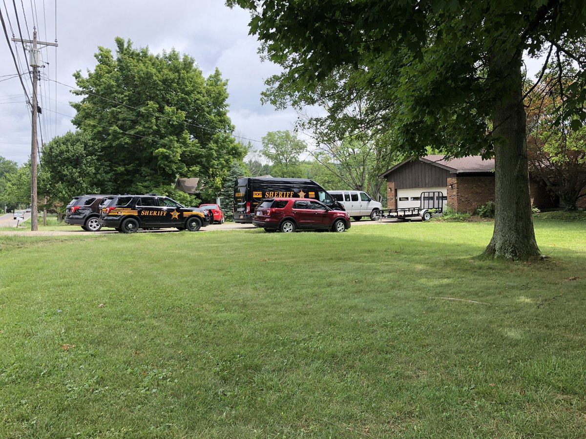 Warren County's crime scene unit is   at the house of the brothers who were arrested in last night's shooting in Deerfield. 