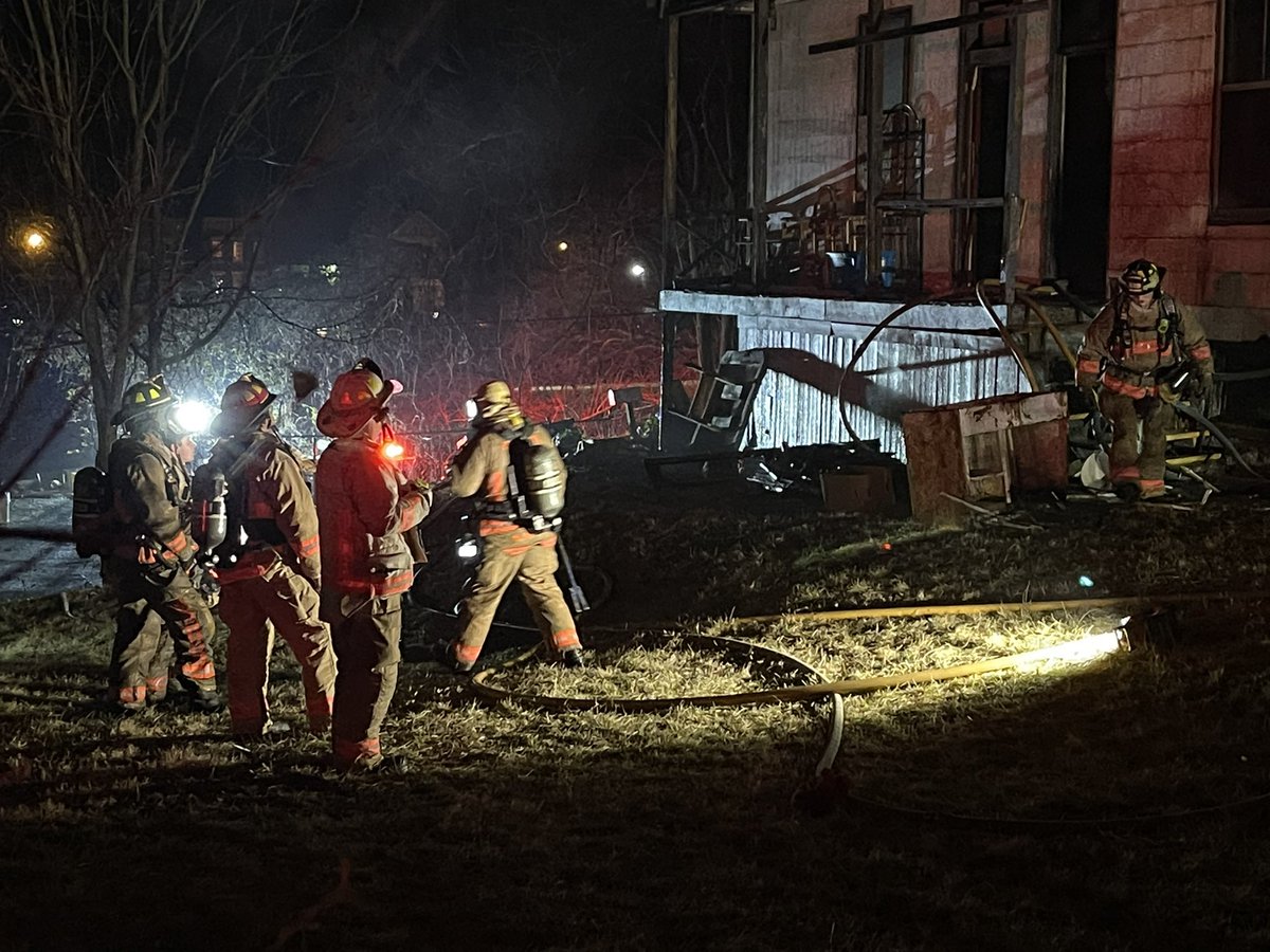 Cincinnati Fire Department working a structure fire off of Montrose Street