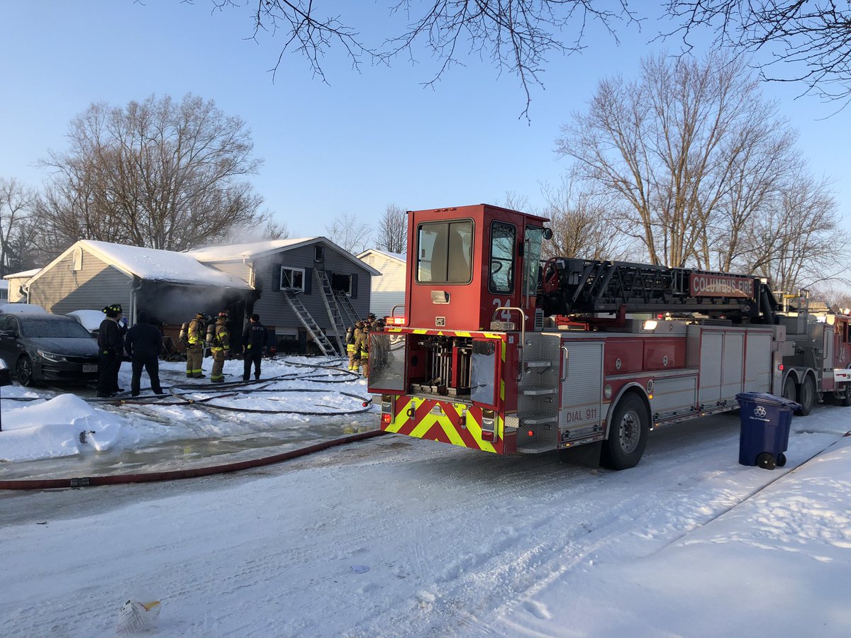 @ColumbusFireEMS are on scene of a house fire right now in the 3000 block of Glenshaw Ave. working to get more information. House severely burned. Heavy firefighter presence.