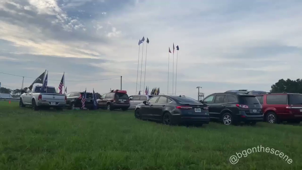 Hundreds of Trump supporters at the Lorain County Fairgrounds in Ohio this morning, as crowds gather ahead of Trump's first public rally since January 6th, where he'll be campaigning for congressional candidate Max Miller