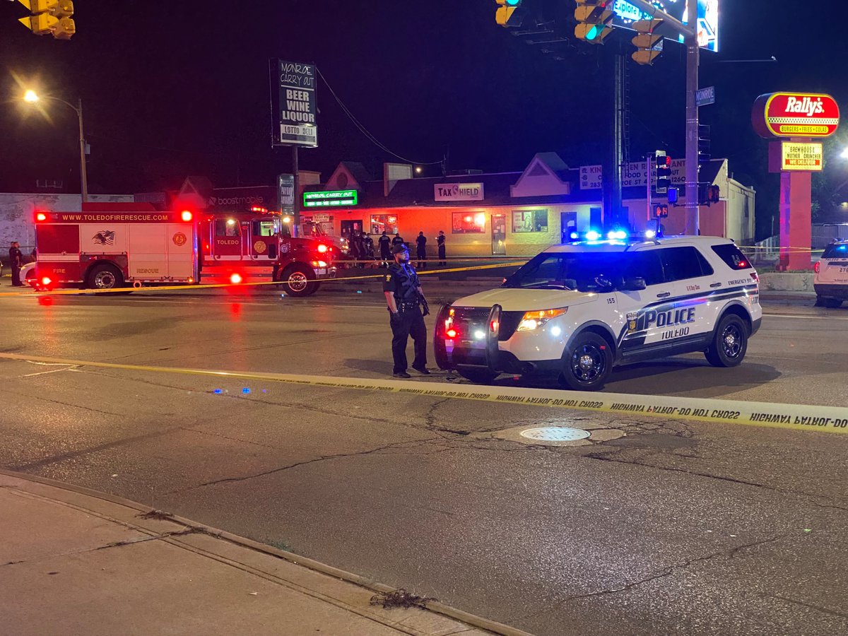 A suspect is dead after an officer-involved shooting at Monroe/Bancroft following a police chase that started in Michigan.