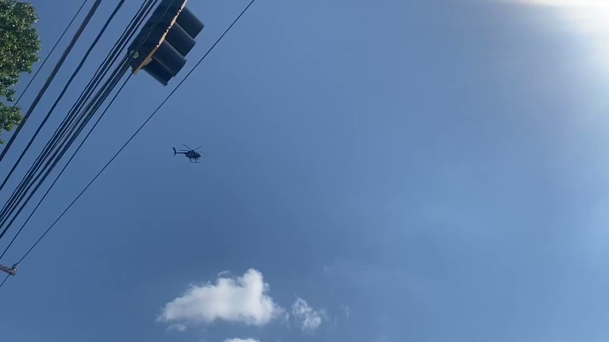 Here's a video of the scene & helicopter search. Police say they are searching to see if they can find a victim.   Walnut Hills HS was in lock down in response to this search, but it has since been lifted