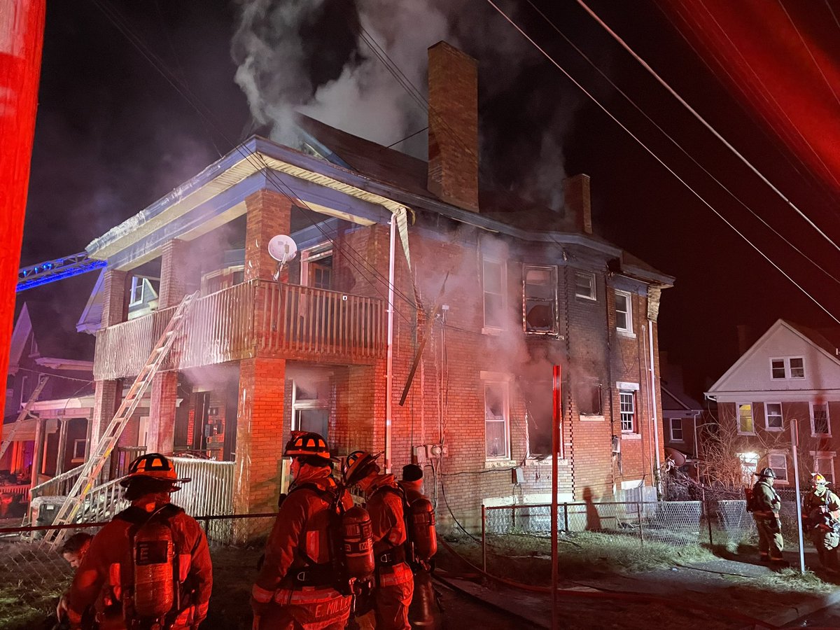 Cincinnati Fire Companies responded with three alarms to a structure fire at 267 Bodman Ave., Companies battle the cold freezing temperatures to extinguish the fire the exposed two buildings at this location