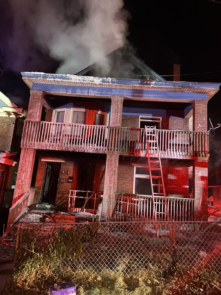 Cincinnati Fire Companies responded with three alarms to a structure fire at 267 Bodman Ave., Companies battle the cold freezing temperatures to extinguish the fire the exposed two buildings at this location 