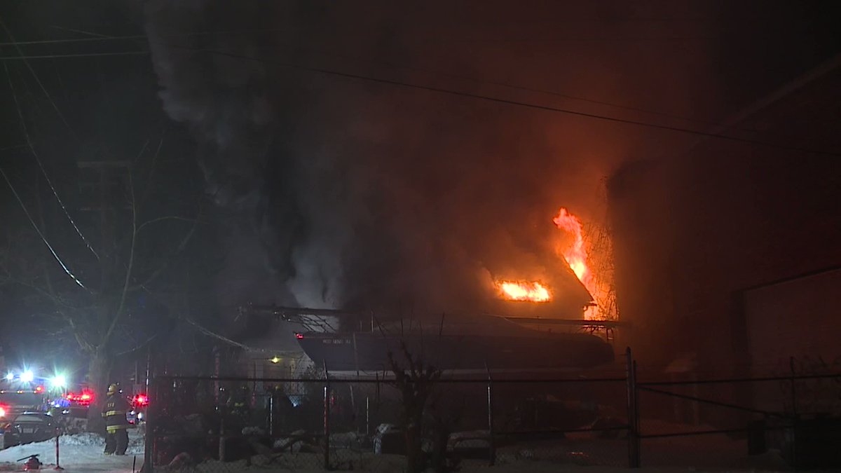 @ClevelandFire battled another vacant building fire in the Clark-Fulton area. This one on W46 near Train Avenue. This is the 3rd vacant fire in the past 6 days on my overnight shift. Seems a little suspicious