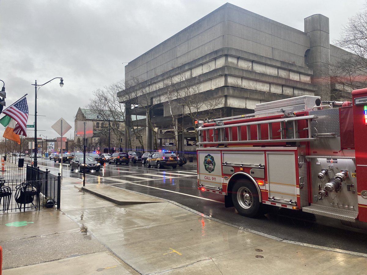 Franklin County Sheriff's Office deputies are responding to the parking garage along Fulton Street due to an emergency situation