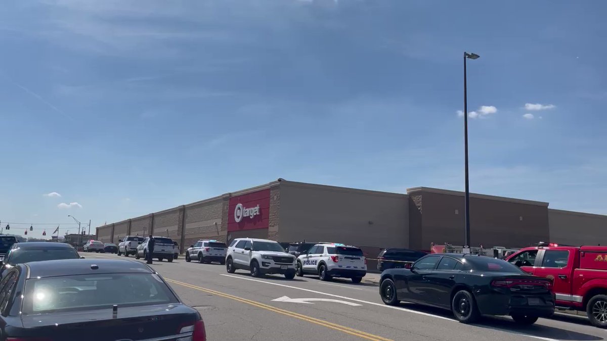 The scene outside the Target in Oakley. Reports of a shooting. Multiple police, EMS and fire vehicles on scene. Marburg Avenue currently blocked off